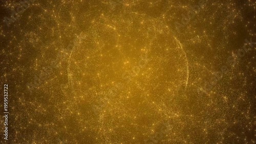 Golden Glitter Particle Field with Glowing Dust and Shimmering Energy, Luxury Abstract Background Loop