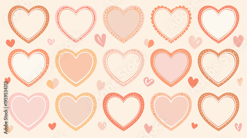 A minimalist illustration of heart shapes in soft pastel colors, conveying love and affection in a gentle and calming way.