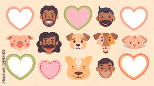 A simple, modern design element with a green and peach color scheme, conveying calmness and serenity, ideal for use in graphic design projects.