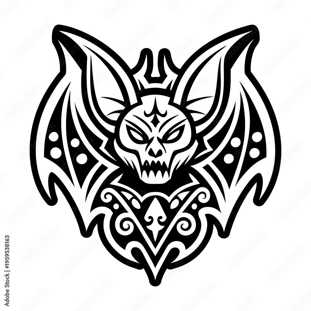 Obraz premium A solid style icon of demon bat tattoo