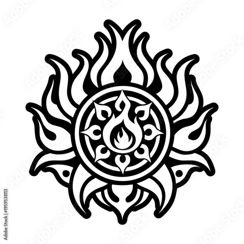 A filled style icon of burning mark symbol