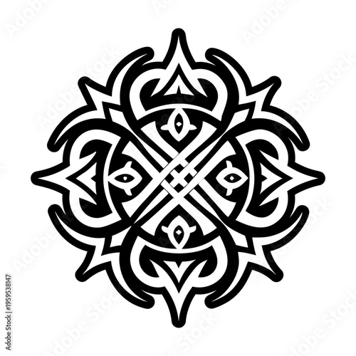 A glyph style icon of dark sigil tattoo