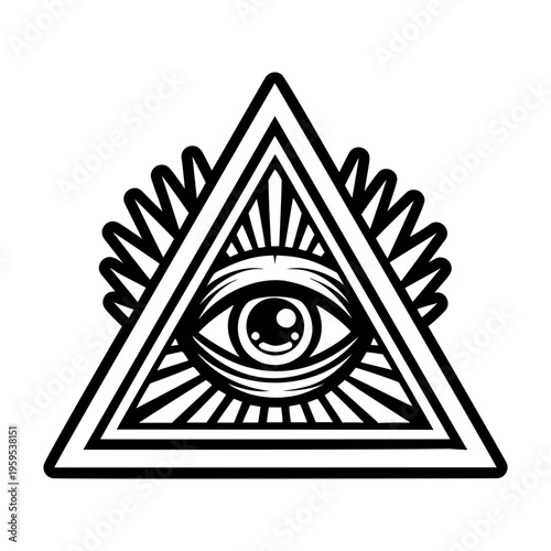 A glyph style icon of providence eye tattoo