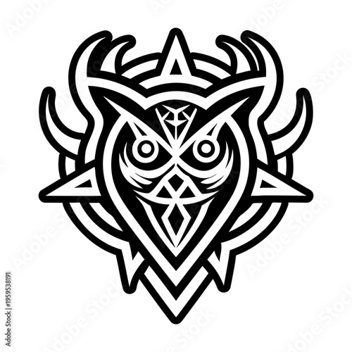 A solid style icon of devil mark symbol