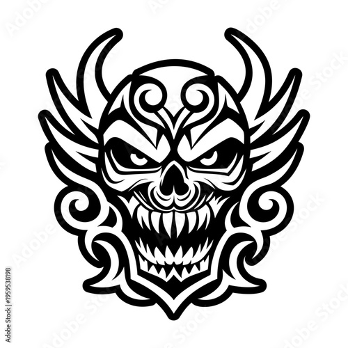 A glyph style icon of evil symbol