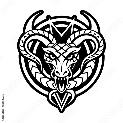 A solid style icon of serpent tattoo