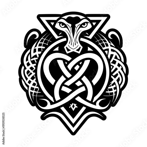 A solid style icon of ritual serpent symbol