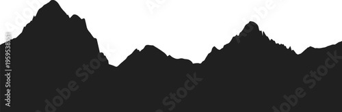 Silhouette of mountain range with jagged peaks and ridges forming natural skyline terrain contours vector illustration design