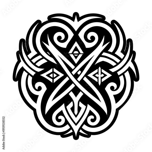 A filled style icon of abyss sign