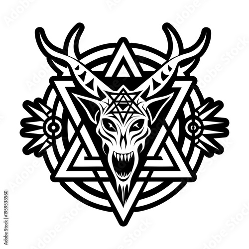 A glyph style icon of evil scream symbol