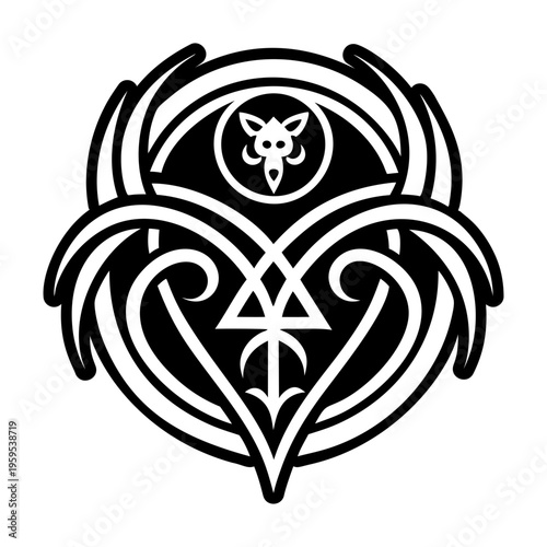 A filled style icon of magic seal symbol