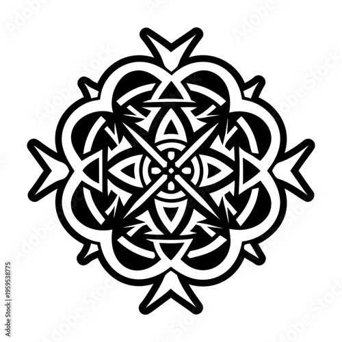 A glyph style icon of satanic art tattoo