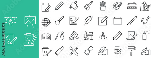 Creative and idea web icons in line style are available combo Icon set. Business, Startup, marketing, target, development. Editable stroke is a vector illustration.eps