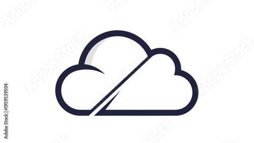 Simple cloud icon with a diagonal line through it, representing a lack of internet connection, disabled cloud storage, or offline data status.