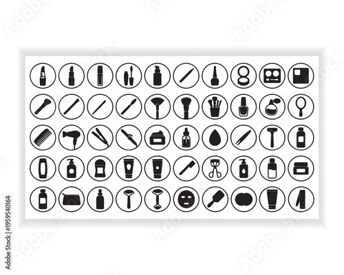 Cosmetic Packaging Vector Collection, Skincare and Makeup Product Icons for Beauty Marketing Design