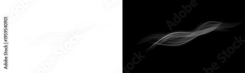 Dynamic white light trails with motion blur effect. Abstract futuristic speed lines for high speed technology and energy flow design.