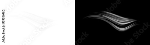 Festive luminous flying wind with swirling light dust. White speed lines vector illustration.