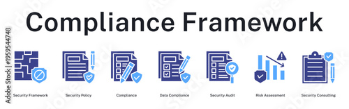 Compliance Framework establishing security policies, audit procedures, risk assessment, and regulatory adherence standards