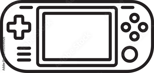 Video game console handheld device with controller buttons and screen