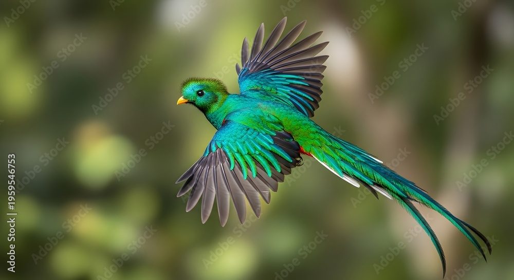 Obraz premium A beautiful, colorful peacock bird with vibrant blue and green feathers rests on a tree branch in a wild tropical garden nature setting, showcasing its exotic wildlife beauty