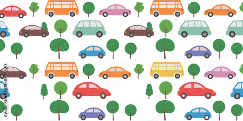 Colorful birdhouse on green tree flat vector illustration set with cute birds and flowers for garden nature backyard decor.