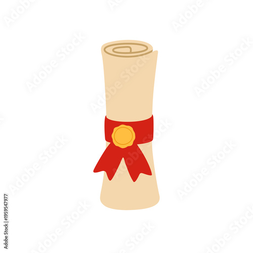 Vertical Diploma Scroll With Ribbon
