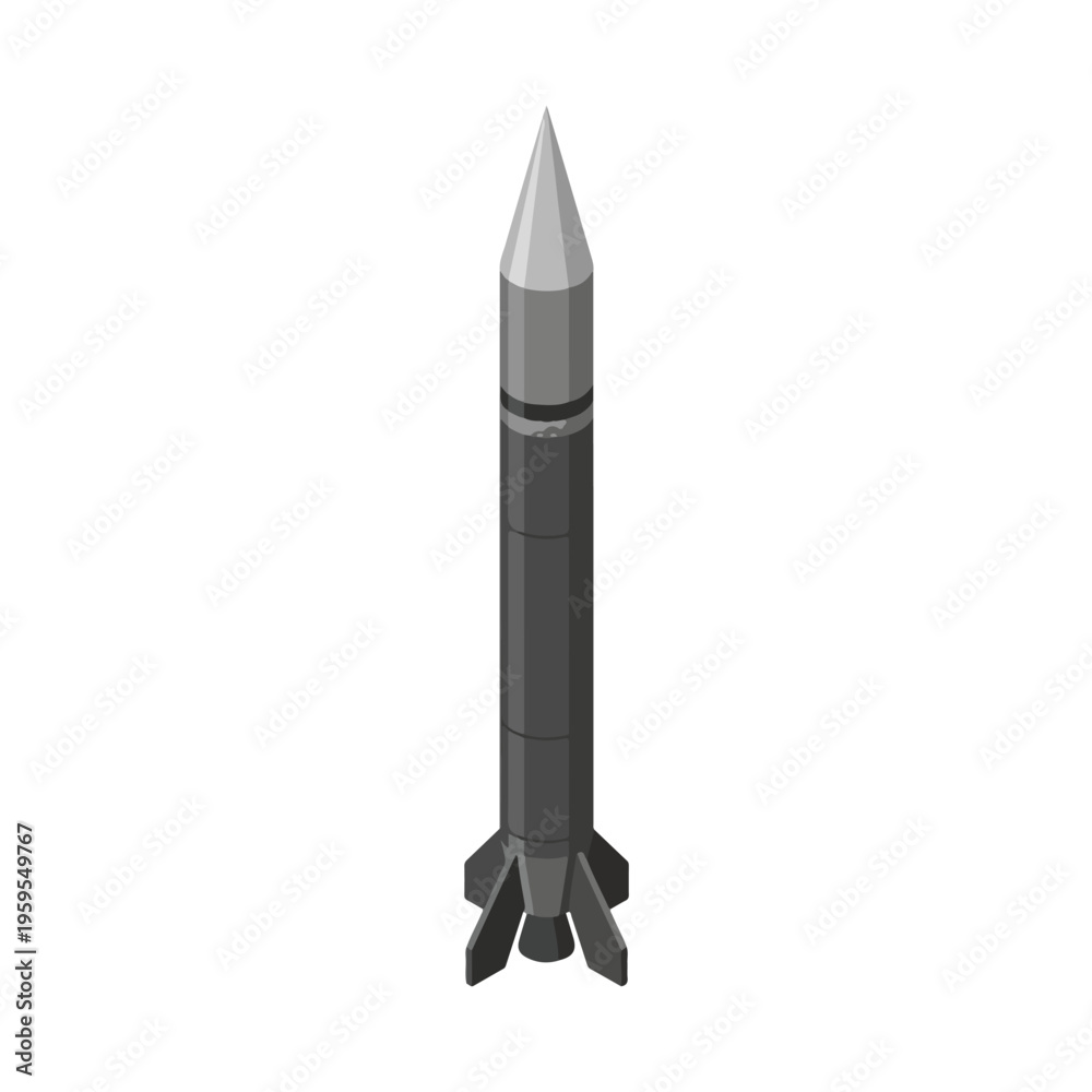 Naklejka premium large missile launching vertically minimalist vector 009