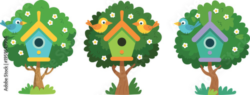 Flat vector illustration set of young students in school uniforms carrying backpacks and walking to primary education classes.