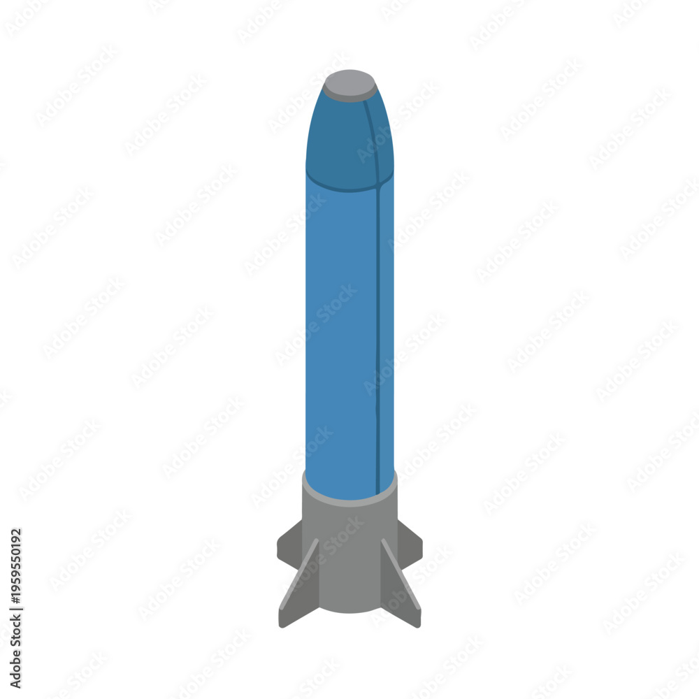 Naklejka premium large missile launching vertically minimalist vector 006