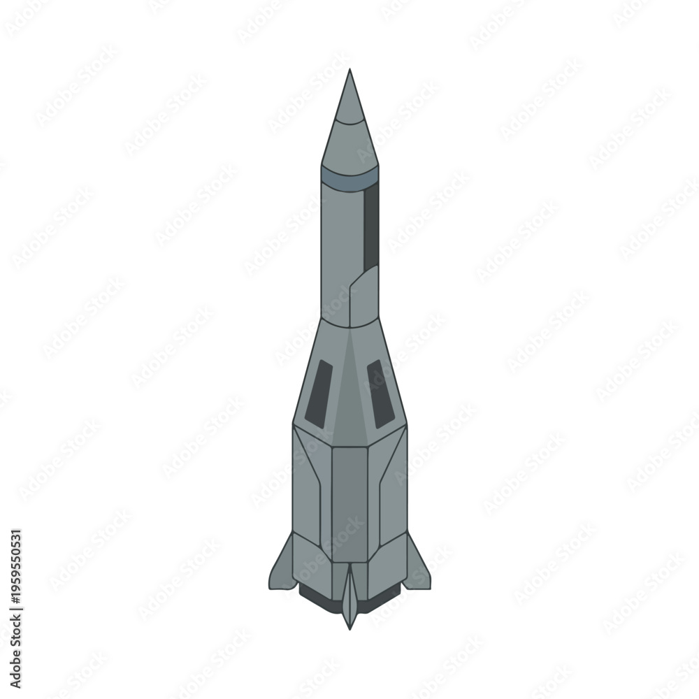 Naklejka premium large missile launching vertically minimalist vector 005