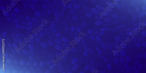 Blue Hexagon Pattern. Abstract Medical Chemical Tech Background. Hexagonal Pattern for Hi-Tech Science Design. Cyber Hexagon 3D Grid Sci-Fi Game Backdrop. Vector Illustration.