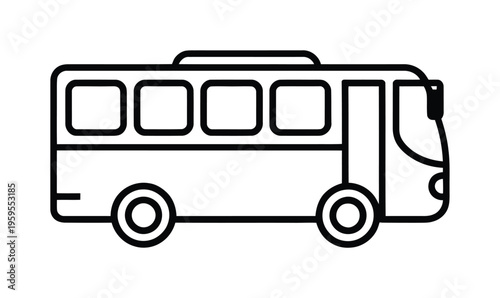 Simple vector of a city bus shown in a side view