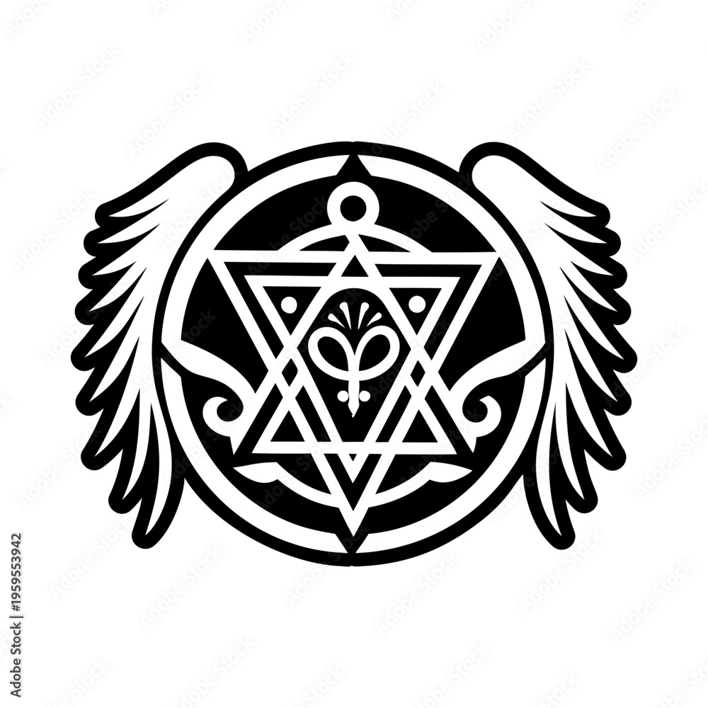 Obraz premium A glyph style icon of angel sigil symbol