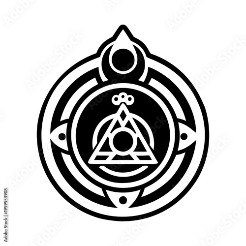 A solid style icon of alchemist ring symbol