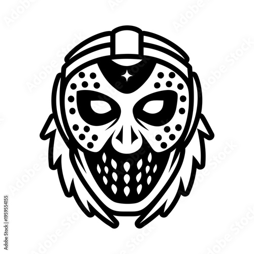 A solid style icon of eerie mask symbol