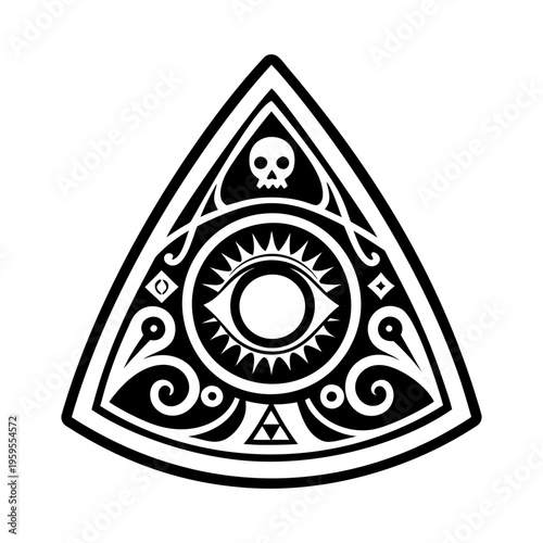 Ouija planchette icon in filled style
