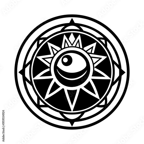 Spellbinding orb symbol icon in glyph style