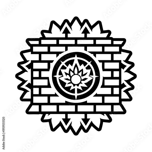 A filled style icon of wandering wall symbol