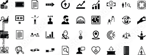 Business and Strategy Icons - Management and Analytics Symbols