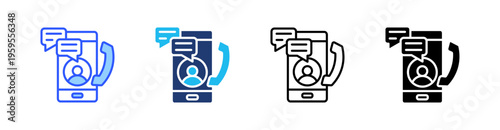 Communication Multi Style Icon Set Vector 