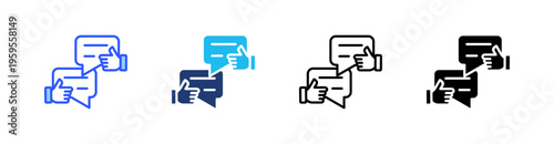 Like Chat Multi Style Icon Set Vector 