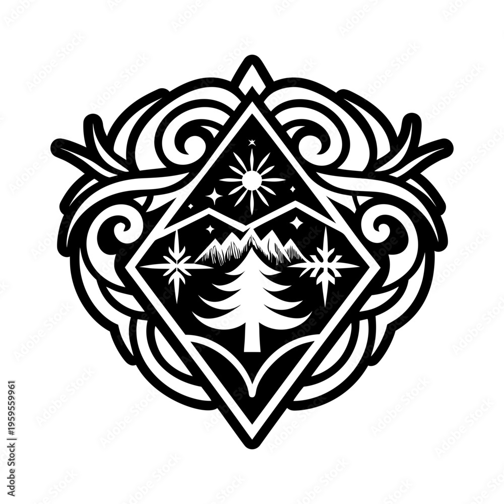 Fototapeta premium A filled style icon of aurora borealis symbol