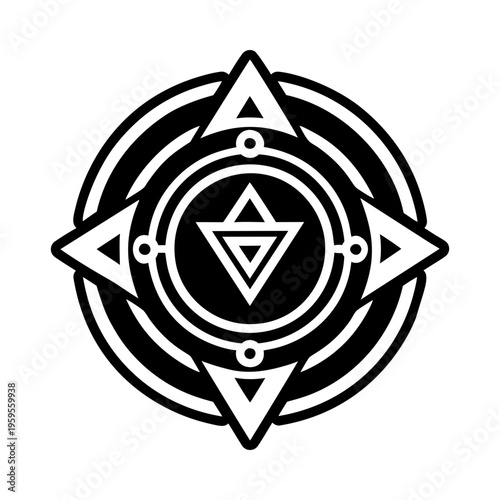 Ascendant symbol icon in solid style