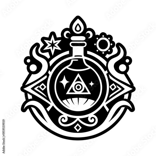 A solid style icon of arcane sigil symbol