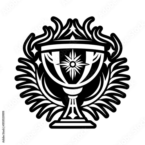 Chalice tattoo icon in glyph style