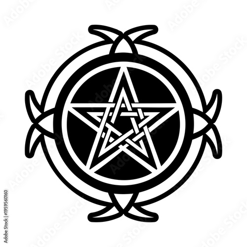 A filled style icon of pentacle symbol