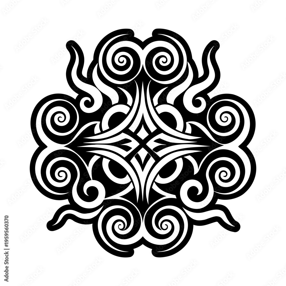 Fototapeta premium Mystic smoke symbol icon in solid style