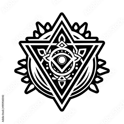 Magical amulet icon in filled style