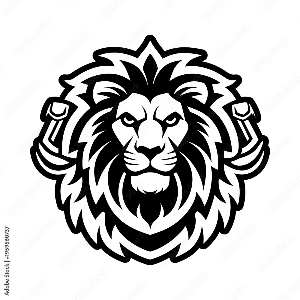 Obraz premium Lion head icon in filled style