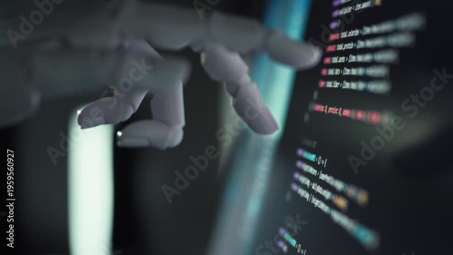 A humanoid robot, powered by sophisticated software and artificial intelligence, effortlessly performs coding tasks, exemplifying the cutting-edge fusion of automation and programming
